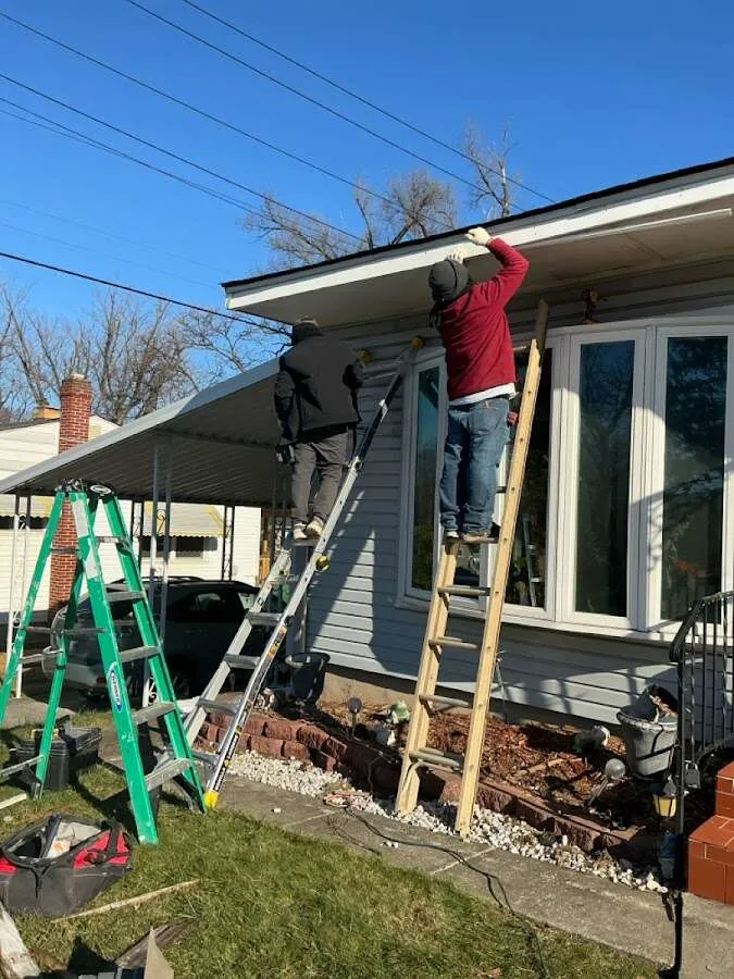 Restoration crew performing exterior repair in Archbald