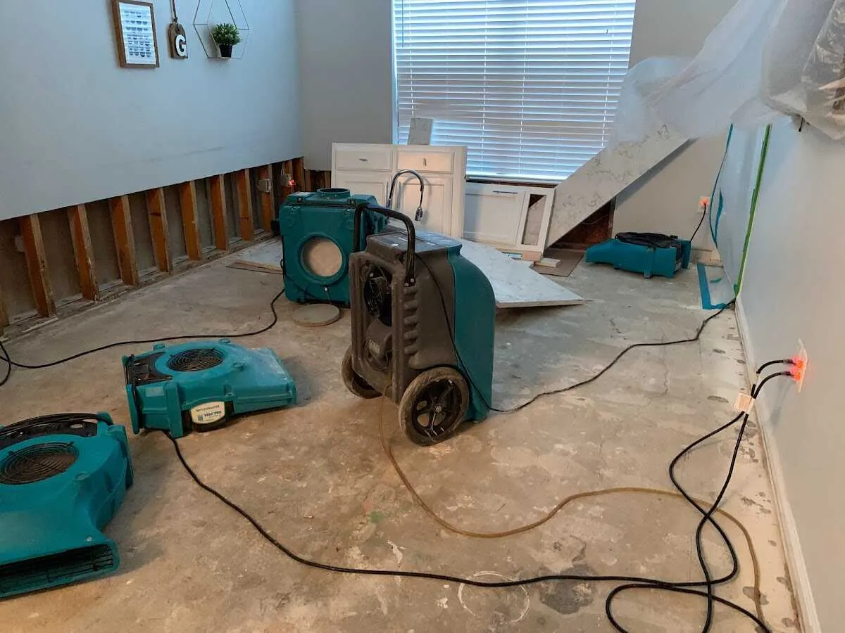 Dehumidifier in flood-cut room for Water Extraction & Removal in Archbald
